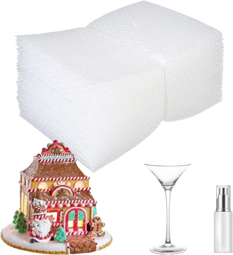 XHMAXE 50Pcs Bubble Pouche Wrap, 8”x12” Bubble Bags for Shopping, Double Wall Bubble Cushioning Wrap Bags for Mailing Packing, Moving and Storage Fragile China Dishes Electronic Item - Image 1